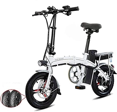 Vélos électriques : Vélo électrique Vélos électriques rapides pour adultes en aluminium léger pliant eBike avec des pédales Aide d'alimentation et 48V Lithium Ion Batterie à vélo électrique avec roues de 14 pouces et mot