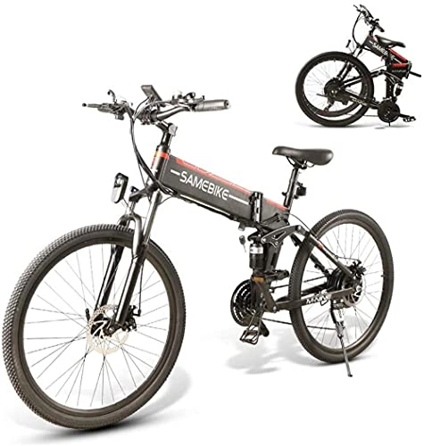 Vélos électriques : Vélos Électriques, Pneu Rabattant 26 Pouces, Vélos Électriques De Montagne 48V 500W pour Adultes-Noirélectriques pour Adultes