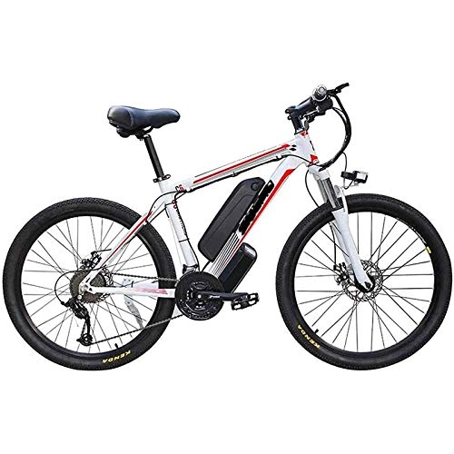 Vélos électriques : Vélos Électriques, Vélos De Montagne Électriques Pour Adultes De 26 Pouces, Vélos Électriques Mobiles En Alliage D'aluminium 360W, Batteries Au Lithium 48V / 10A, Vélos Électriques De Banlieue 21 Vite