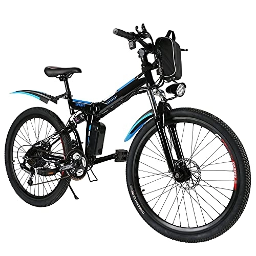 Vélos électriques : Vélos électriques Speedrid, VTT électriques pour Adultes, vélo électrique Pliant de Banlieue avec Batterie au Lithium 36V 8Ah et Roue intégrée élégante (36V / 8Ah 26'' Noir)