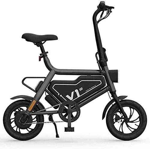 Vélos électriques : WANGCAI Ultra léger vélo électrique, 12 Pouces Assistance électrique Batterie Portable vélo Pliant vélo léger et Pliant en Aluminium vélo avec des pédales (Color : Grey)