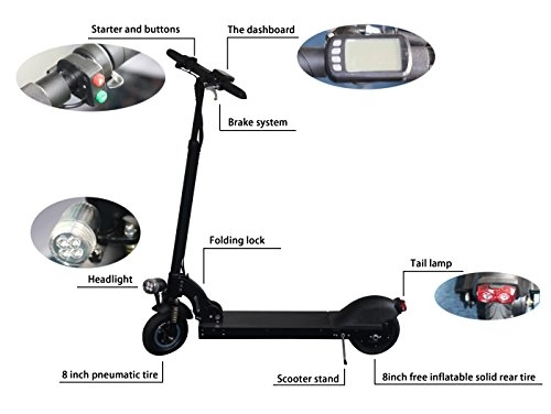 Vélos électriques : Wheelo E-Scooter E1 (Noir)