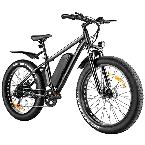 Vélos électriques : WIND SPEED 26 Pouces Bicyclettes électriques, 500w Fat Tire Snow VéLo éLectrique, 48v 12.5ah Batterie Amovible VéLo De Ville pour Hommes, 25mph Ebike pour Hommes, 4.0 Width E-Bike Tyres. (500W)