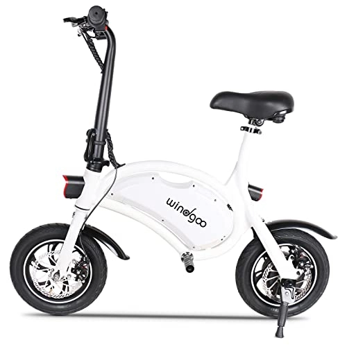 Vélos électriques : Windgoo Velo Electrique Pliable, Vitesse jusqu'à 25 km / h, 18km la Longue Portée, Puissant Moteur 250W, 12" Velo Electrique Adulte (White)