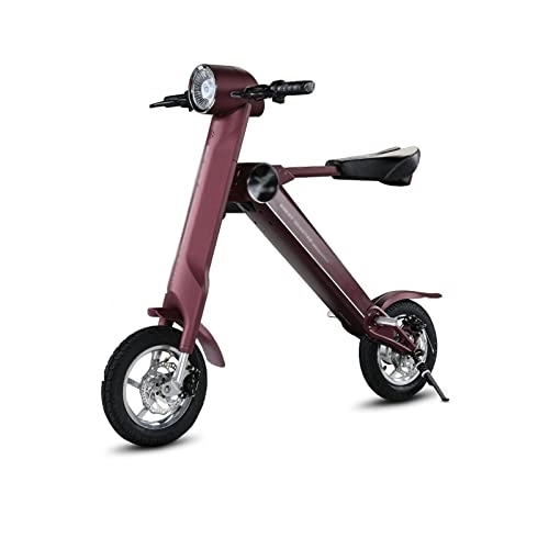 Vélos électriques : Wonzone ddzxc vélos électriques scooter électrique intelligent marche de ville vélo électrique mini vélo électrique pliable outil de marche li-ion ebike (couleur : rouge)