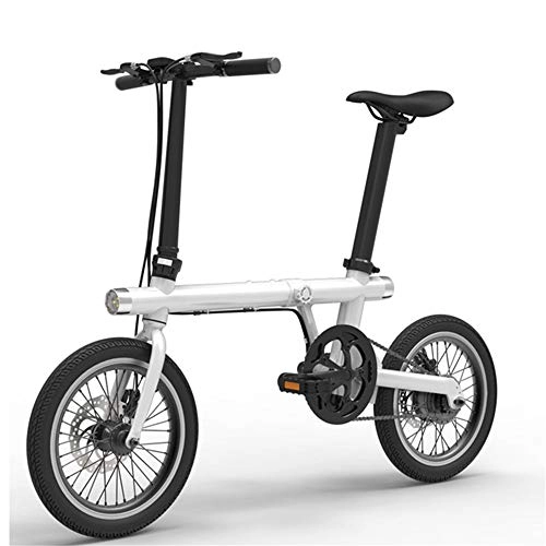 Vélos électriques : WQY 16 Pouces 14KGS Mini 5 Pas (Aide à la pédale) à la Mode 36V 250W avec Affichage LCD Dames vélo Pliant, Blanc