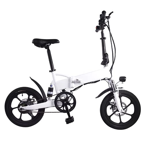 Vélos électriques : WUYANJUN Bicyclettes électriques Adultes, vélos électriques pliants de 250W, pneus pneumatiques de 16 Pouces, Freins à Disque électronique, Charge de 120 kg, Modes de 3 Vitesses