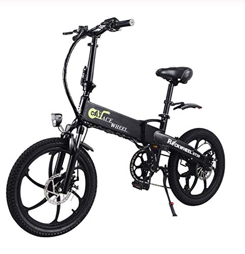 Vélos électriques : WXJWPZ Vélo électrique Pliant Minicar Pliant De 20 Pouces Vélo électrique 48V Vélo électrique Pliant, Black