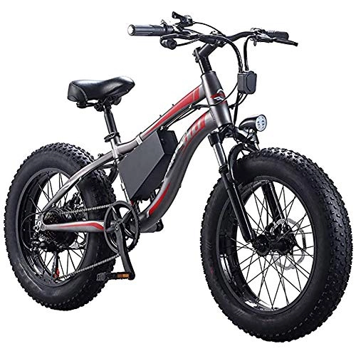 Vélos électriques : WXX Adultes Plage Vélo Électrique, 20 Pouces 4.0 Fat Tire Bike Neige 350W 36V 10Ah Batterie Amovible De Vélos Ebike, 7 Vitesses Shifter Double Disque Freins Vélo d'exercice