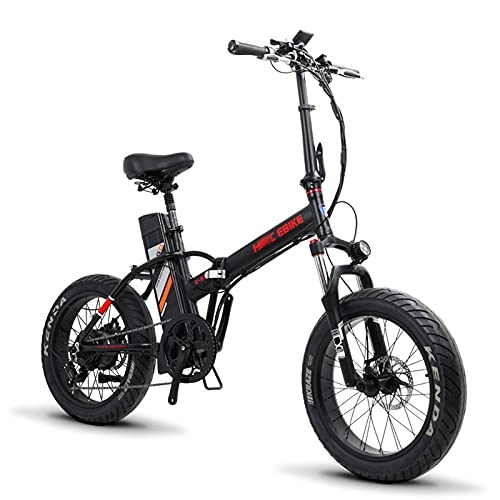 Vélos électriques : WZW 20 Pouces Pliant Mini Vélo Électrique 500W 48V13Ah 4.25 Gros Pneu Montagne Vélo électrique Trousse 7 La Vitesse Engrenages Électrique Bicyclette pour Adultes Hommes Femmes