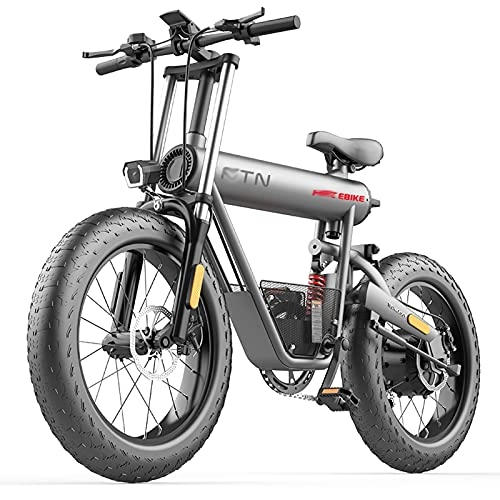 Vélos électriques : WZW 20 Pouces Vélo Électrique pour Adultes 400W 4.0 Gros Pneu Vélo électrique 48V Lithium Batterie Hybri Électrique Assisté Bicyclette pour des Hommes aux Femmes E Bicyclette