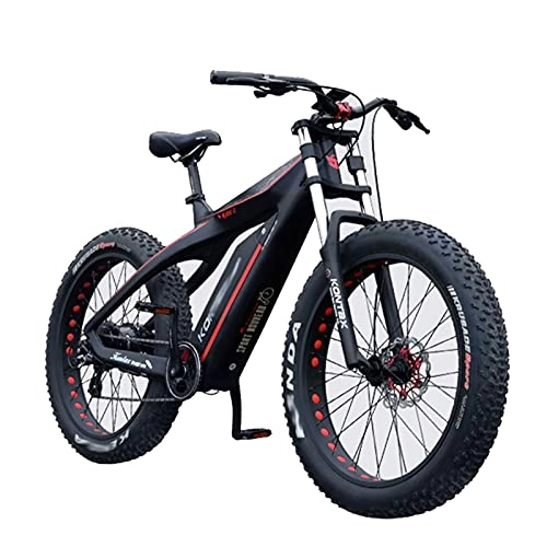 Vélos électriques : WZW Luxe Montagne Vélo Électrique pour Adultes 48V 750W 4.0 Gros Pneu Tous Terrains Vélo électrique pour des Hommes aux Femmes 26 Pouces Carbone Fibre Bicyclette