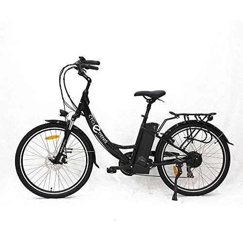 Vélos électriques : XBN Urban Vélo électrique, Roues de 26 Pouces, Vélo Ville E-Bike Adulte, Moteur 250W, Shimano 7 Vitesses, Aluminium, Batterie Lithium-ION 36V 10, 4AH, vélo Mixte Adulte (Noir)