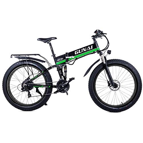 Vélos électriques : Xiaoyue Électrique VTT 26 Pouces 48V 12Ah Amovible Batterie au Lithium Pliant Fat Tire E-vélo avec siège arrière lalay