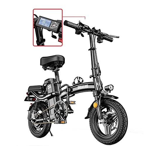 Vélos électriques : XINSENDA Mini Mini Electric Bicycle Pliable Bike Électrique 48V20AH E Béloche avec Affichage LED