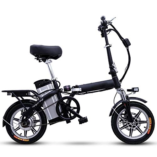 Vélos électriques : Y.A Vlo lectrique Pliant Vlo lectrique Vlo Mini Scooter Adulte Femelle Batterie Au Lithium Petite Voiture De Batterie 48V14 Pouce
