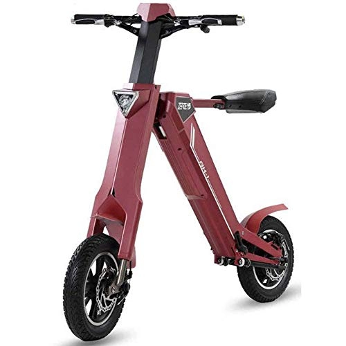 Vélos électriques : YPYJ Pliant Automatique Électrique Intelligent Vélos avec Audio Bluetooth Adulte Mâle Et Femelle Petite Batterie De Voiture Mini Scooters, Rouge