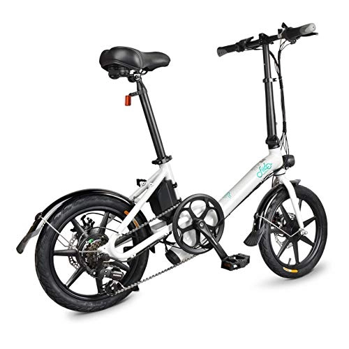 Vélos électriques : YPYJ Smart électrique Pliant vélo Six-Speed ​​Shift H 25 km / Max 36V 7.8AH LED Double Affichage Freins à Disque 250W vélo électrique, Blanc
