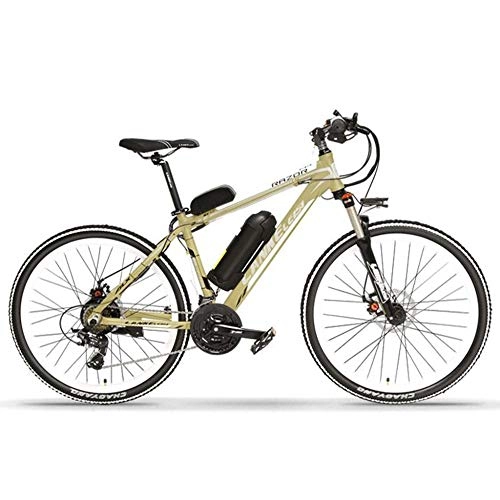 Vélos électriques : YRWJ Vélo électrique 26inch 36 / 48V en Aluminium De Vélo De Montagne pour Adulte Cyclomoteur Amovible Lithium Batterie en Plein Air Léger Cyclisme Intelligent E-Bike, Gold-36V