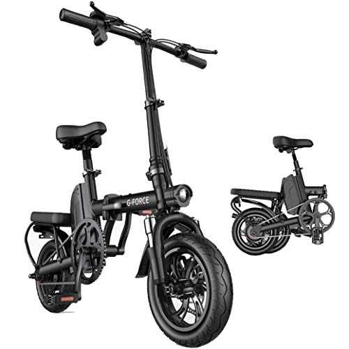 Vélos électriques : YuCar Vlo lectrique Pliant - Batterie Amovible de 48 V - Moteur de 866 W et slecteur Shimano 3 Vitesses, Roues de 12 Pouces, Black