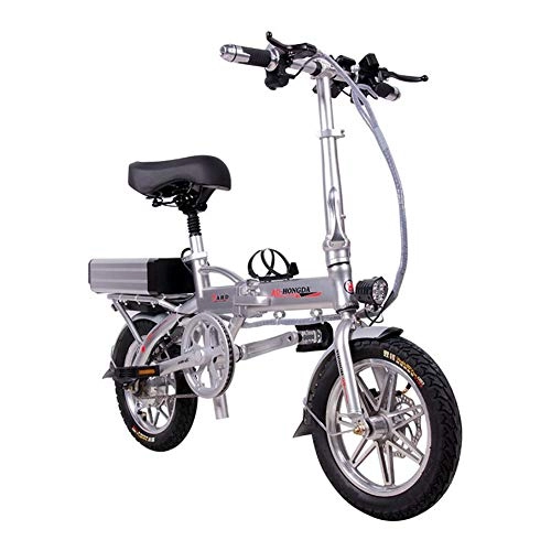 Vélos électriques : ZBB Vélos électriques Portable Pliable avec Batterie Lithium-ION Amovible de 48 V Roues de 14 Pouces Power Assist 350 W Moteur électrique sans balais Silencieux Vélo électrique pour Adulte, 70KM