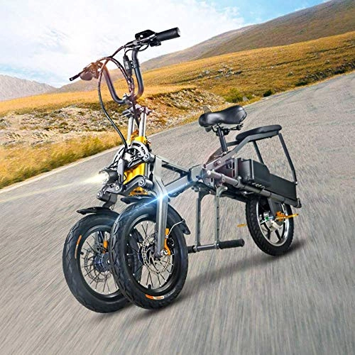 Vélos électriques : ZXWNB Pliage Intelligent Tricycle Électrique en Un Clic Pliage Rapide Batterie Au Lithium Trois Roues Vélo Électrique Scooter Double Batterie Vélo