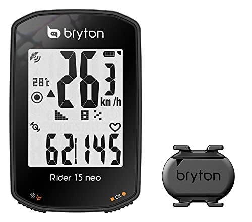 Fahrradcomputer : Bryton Rider 15 Neo C mit Trittfrequenzsensor, schwarz BR15NC