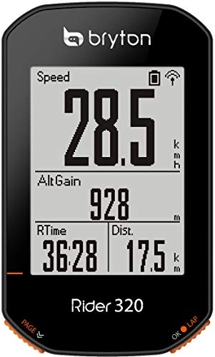 Fahrradcomputer : Bryton Rider 320E GPS-Computer Unisex Erwachsene, Schwarz