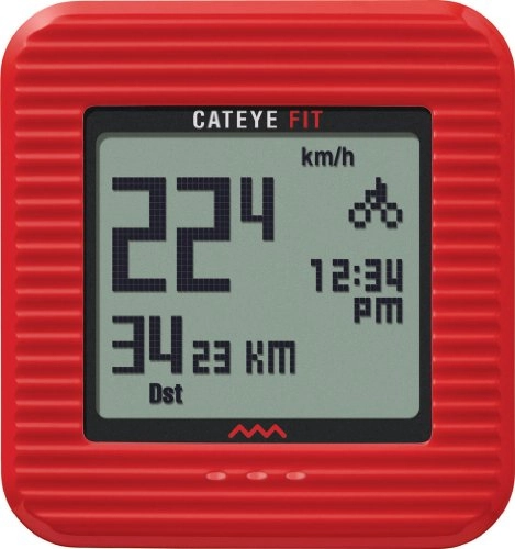 Fahrradcomputer : CatEye CC-PD100W Fahrrad-Computer / Schrittzähler, kabellos, Rot