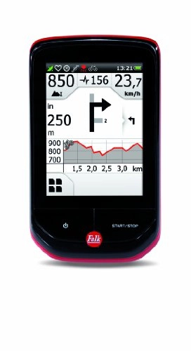 Fahrradcomputer : Falk Outdoor GPS Radcomputer PANTERA 32+ mit topografischer Kartennavigation (EU 25), inkl. ANT+ Sensoren, schwarz / rot