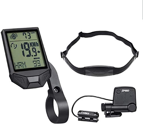 Fahrradcomputer : Frondent Fahrradcomputer Fahrradtachometer, Kilometerzähler mit Trittfrequenz, Geschwindigkeit und Herzfrequenz, 3-in-1-Sensor für alle Mountain- und Rennräder (schwarz + weiß)
