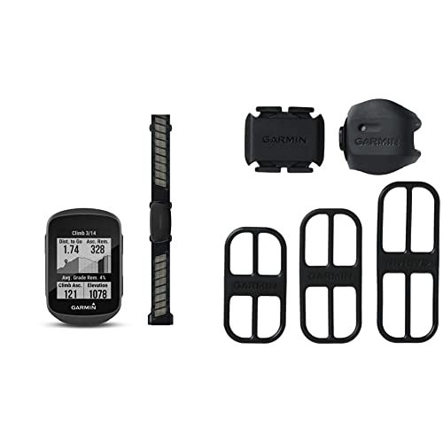 Fahrradcomputer : Garmin Edge 130 Plus Bundle mit HRM Dual Brustgurt – kompakter, 33 g Leichter GPS-Radcomputer mit 1, 8“ Display, bis zu 12 h Akku & Geschwindigkeitssensor 2 & Trittfrequenzsensor 2