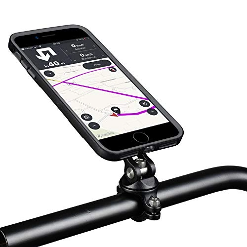 Fahrradcomputer : Handyhalterung X-Guard iPhone Lenker CNC Montageset mit Hülle Motorrad Roller Fahrrad eBike (7 / 8+ schwarz)