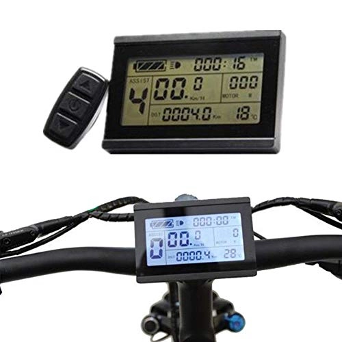 Fahrradcomputer : High Guality Bicycle Accessories]-24 / 36 / 48V Elektro-Bike-EBike LCD Display Meter Panel Fernbedienung Odometer