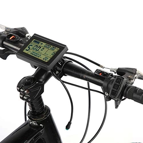 Fahrradcomputer : LCD-Messgerät - Fahrradkonvertierung KT‑LCD3U Horizontaler Schwarzweißbildschirm LCD-Messgerät Wasserdichter Anschluss