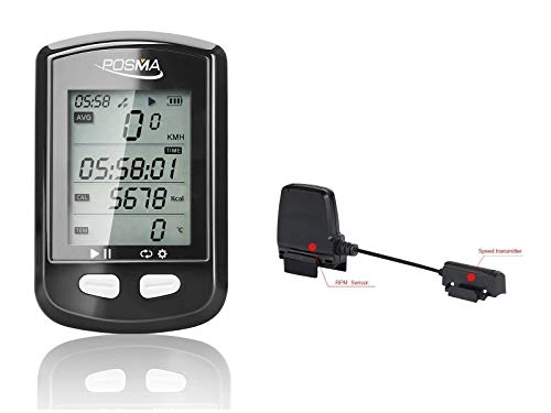 Fahrradcomputer : POSMA Bluetooth ANT+ Dual Mode DB2 GPS Fahrrad Computer BCB30 Geschwindigkeitskorbenz-Sensor Value Kit – Tachometer Kilometerzähler, Verbindung mit Smartphone und iPhone