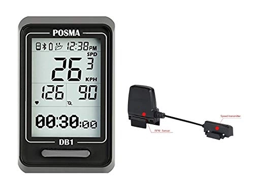 Fahrradcomputer : POSMA DB1 Bluetooth Fahrradcomputer BCB30 Dual Mode Geschwindigkeit Trittfrequenz Sensor Value Kit – Tachometer Kilometerzähler, Unterstützung GPS von Smartphone iPhone