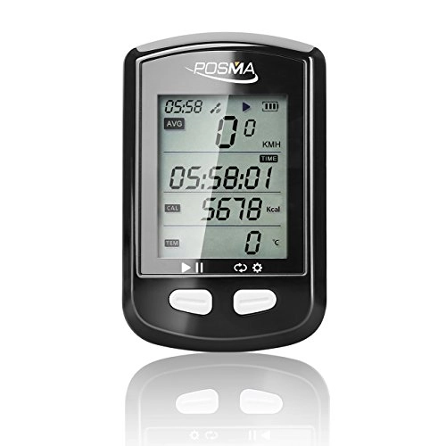 Fahrradcomputer : posma DB2 Bluetooth GPS Fahrrad Computer Tacho Kilometerzähler Höhenmesser Kalorien Herzfrequenz Cadence Temperatur Route Tracking ANT +, unterstützt strava, BLE4.0 Smartphone, iPhone Android App