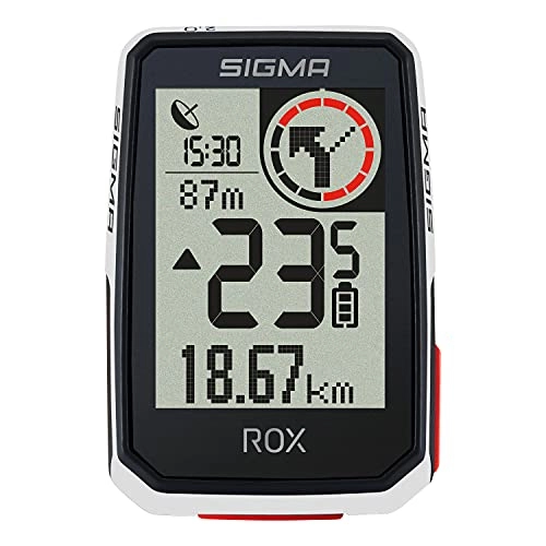 Fahrradcomputer : SIGMA SPORT ROX 2.0 White | Fahrradcomputer kabellos GPS & Navigation inkl. GPS Halterung | Outdoor GPS Navigation für pures Fahrvergnügen