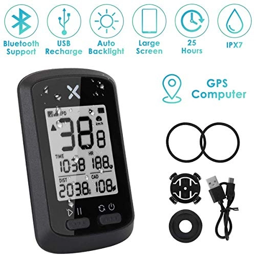 Fahrradcomputer : UNWMH GPS-Fahrrad-Computer, Wireless Radfahren Speedometer Wasserdichtes Fahrrad-Entfernungsmesser Bluetooth ANT + Sensor Untersttzung USB aufladbare