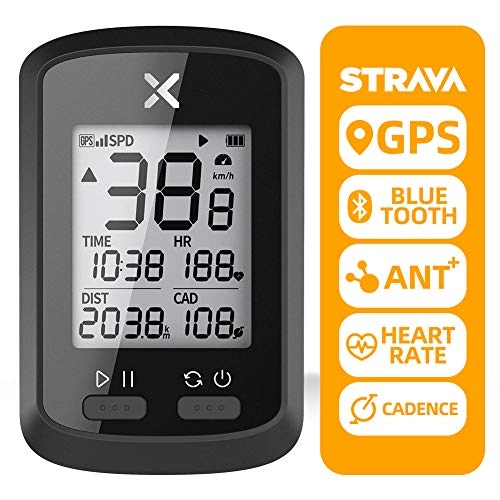 Fahrradcomputer : XOSS Fahrradcomputer G + Wireless GPS Tacho Wasserdicht Rennrad MTB Fahrrad Bluetooth ANT + mit Trittfrequenz (XOSS G+)