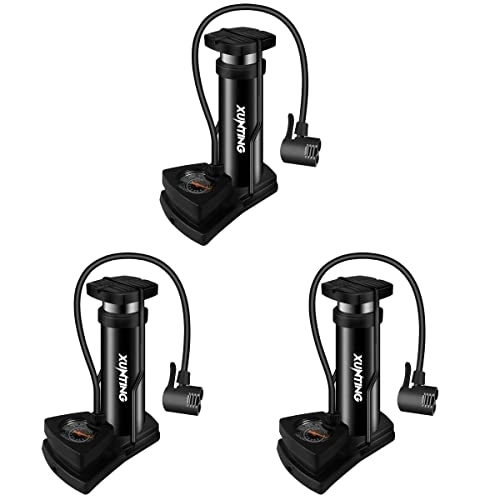 Fahrradpumpen : ABOOFAN 3 Stück tragbare Mini-Pumpe, zusammenklappbare Schrittluftpumpe, Fahrradreifen, Fußpumpe, Fahrradfüller, Zubehör (schwarz)