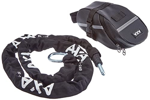 Fahrradpumpen : AXA 424003 RLC mit Tasche Anschlußkette, schwarz, 140 cm