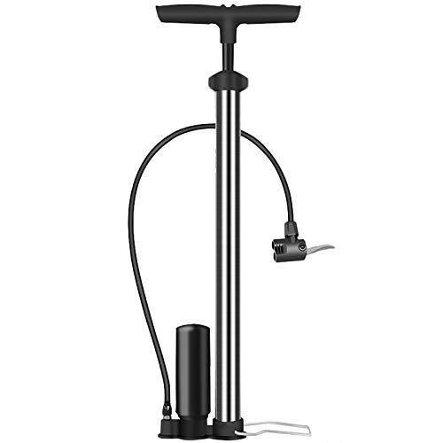 Fahrradpumpen : BCGT Fahrradpumpe Fahrradpumpe Ergonomische Fahrradpumpe Fahrradbodenpumpenventil für Rennrad, MTB, Hybrid, Bälle, 140psi (Color : Silver)