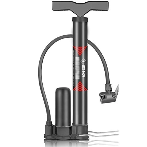 Fahrradpumpen : BCGT Fahrradpumpe Tragbare Fahrradbodenpumpe Reifenfüller Hochdruckfuß aktivierte Pumpe für Radfahren im Freien Sport Schwarz (Color : Black)