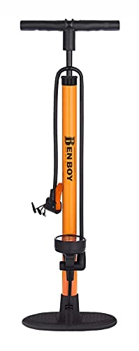Fahrradpumpen : BenBoy Standpumpe Luftpumpe Fahrradpumpe Praktische Standluftpumpe Dual Kopf Reifen-Pumpe Fußpumpe mit Manometer für alle Ventile, CQT-001-Yellow1