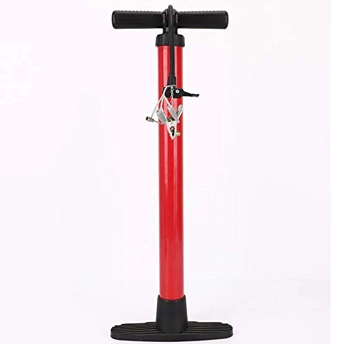 Fahrradpumpen : CaoQuanBaiHuoDian Praktische Fahrradpumpe Kreative Hochdruck-Aluminiumlegierungs-Fahrradpumpe-bodenstufige Single-Rohr-Pumpe Bequemlichkeit (Farbe : Rot, Size : 4.5x50cm)