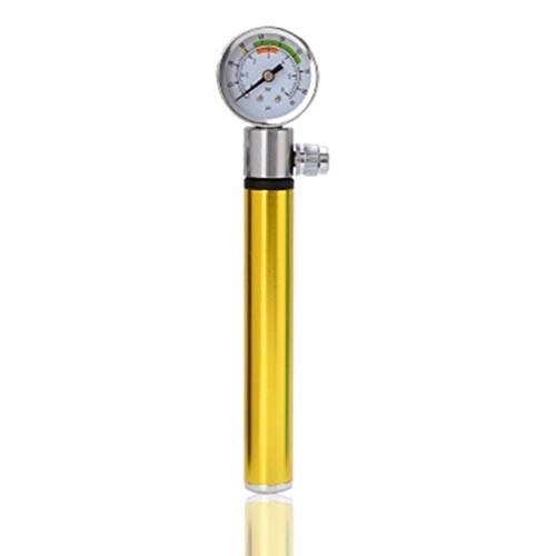 Fahrradpumpen : Fahrradpumpe Ultralight Mini MTB Fahrrad-Luftpumpe mit Manometer beweglichen Fahrrad-Gummireifen-Handpumpe (Color : Yellow)