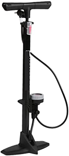 Fahrradpumpen : FCPLLTR Fahrradbodenpumpe mit Zählerventiladapter, Pedal Fahrradpumpe, Inflator, Reifenpumpe, Rennradpumpe (Farbe: schwarz) (Color : Black)