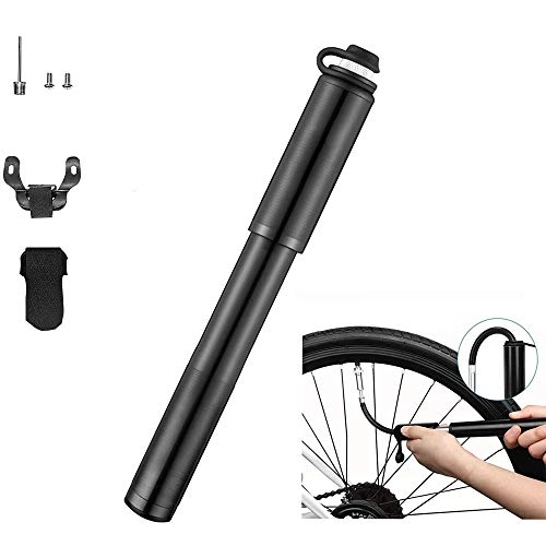 Fahrradpumpen : GG-home Fahrradpumpe, Tragbare Mini-Fahrradreifenpumpe aus Aluminiumlegierung, Fahrradpumpe Superschneller Reifenfüllstand Kompatibel mit Universal Presta und Schrader Ventilrahmen Montiert